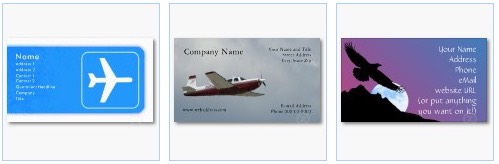 airplane flight business cards