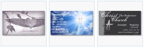 angel wings, christian cross, Christ the redeemer business cards