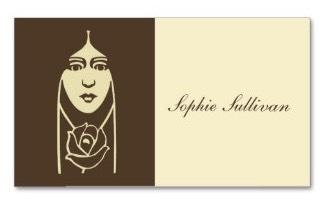 Art Deco Long Haired Girl With Rose for beauticians, beauty salons and fashion designers