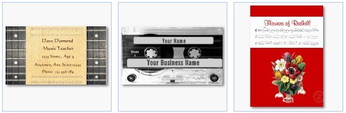 banjo music audio tape business cards