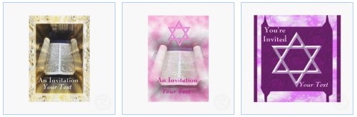 Bat Mitzvah, Bar Mitzvah with Torah and Star of David Hanukkah Announcement cards