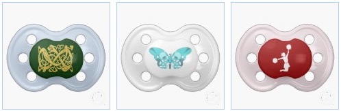 celtic gold snake, teal blue butterfly, a future cheerleader on a pacifier