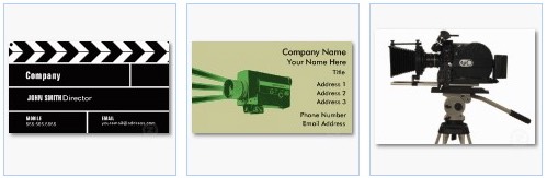 clapperboard, movie maker business card