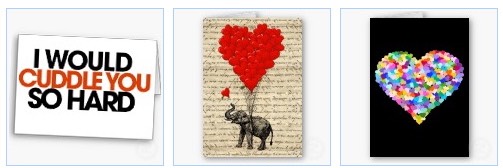 cuddle, elephant, rainbow hearts valentines cards 