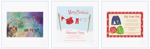 Funny Christmas Party Invitation Cards with Santa