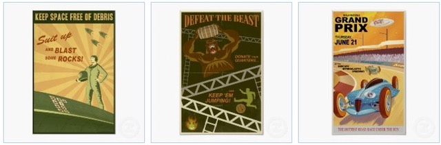 keep space free of debris poster, defeat the beast and a retro Grand Prix vintage poster from Artsprojekt