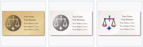 libra scales of justice zodiac business card