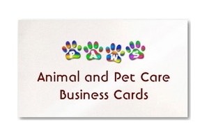 rainbow paws animal pet care business cards