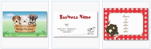 puppy dog pet business cards