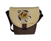 Cute World Map Turtle on a Mini Messenger Bag at low cost