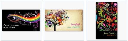 rainbow music notes colorful flowers business cards