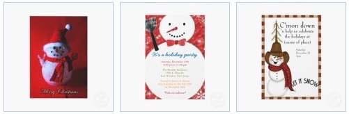 snowman christmas personalized announcements and invitations