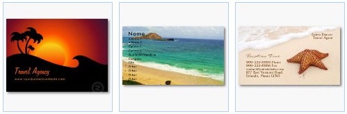 travel and tourism business card beach sea sunset